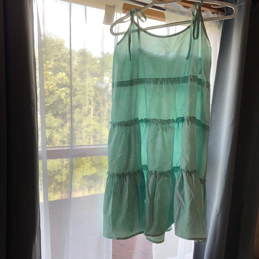 new spaghetti strap green summer dress